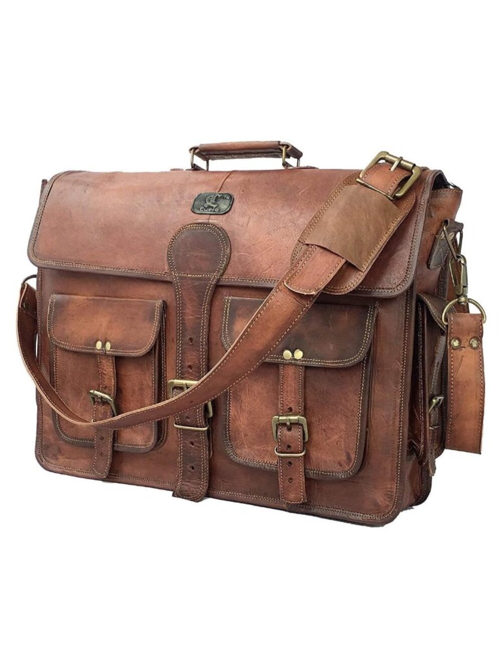 Leather Messenger Bag for Men 18 Inch Laptop Crossbody Handmade Shoulder